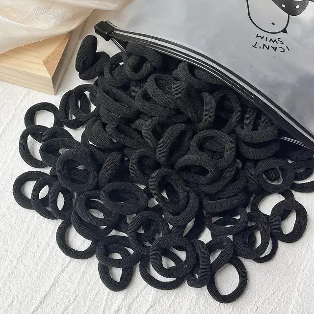 50/100Pcs Colorful Basic Nylon Ealstic Hair Ties for Girls Ponytail Hold Scrunchie Rubber Band Kid Fashion Hair Accessories…