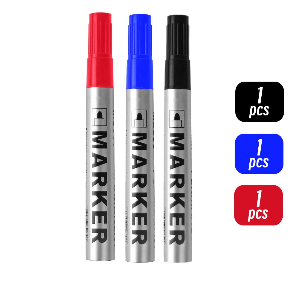 Permanent Paint Marker Pen Waterproof Black Pen for Tyre Oily Markers Quick Drying Signature Pen Stationery Supplies - image…