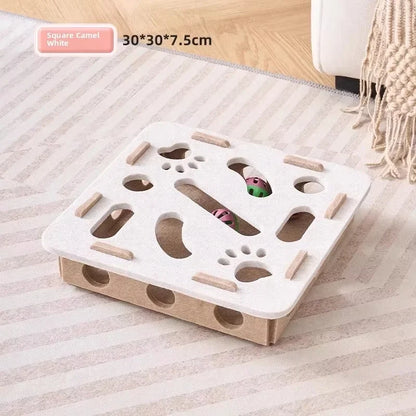 Cat Puzzle Toy Felt Puzzle Box Cat Exercise Toy With Ball Indoor Sports Entertainment Hunting Cat Toys For Indoor Cats - ima…