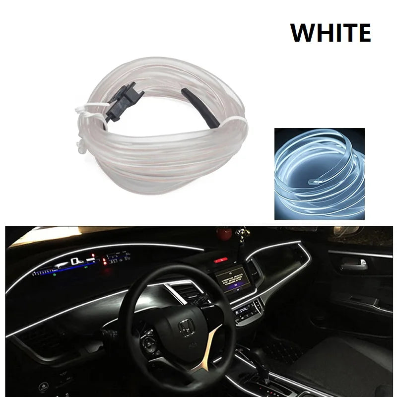 Car Interior Decorative Lamps Strips Atmosphere Lamp Cold Light Decorative Dashboard Console Auto LED Ambient Lights 1/2/3/4…