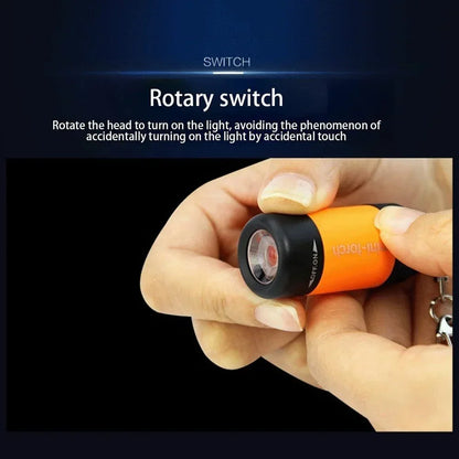 USB Rechargeable LED Multifunctional Strong Light Pocket Keychain Flashlight Waterproof Outdoor Hiking Camping Mini Flashlig…