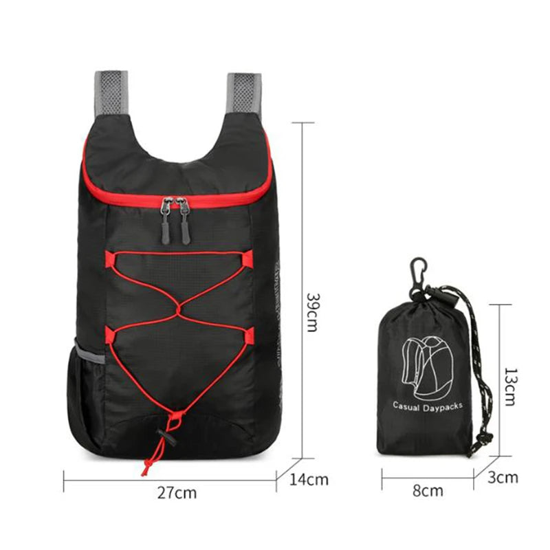 Multifunctional Outdoor Folding Backpack High Density Lightweight Waterproof Nylon Fabric Sports Bag for Camping Hiking Trav…