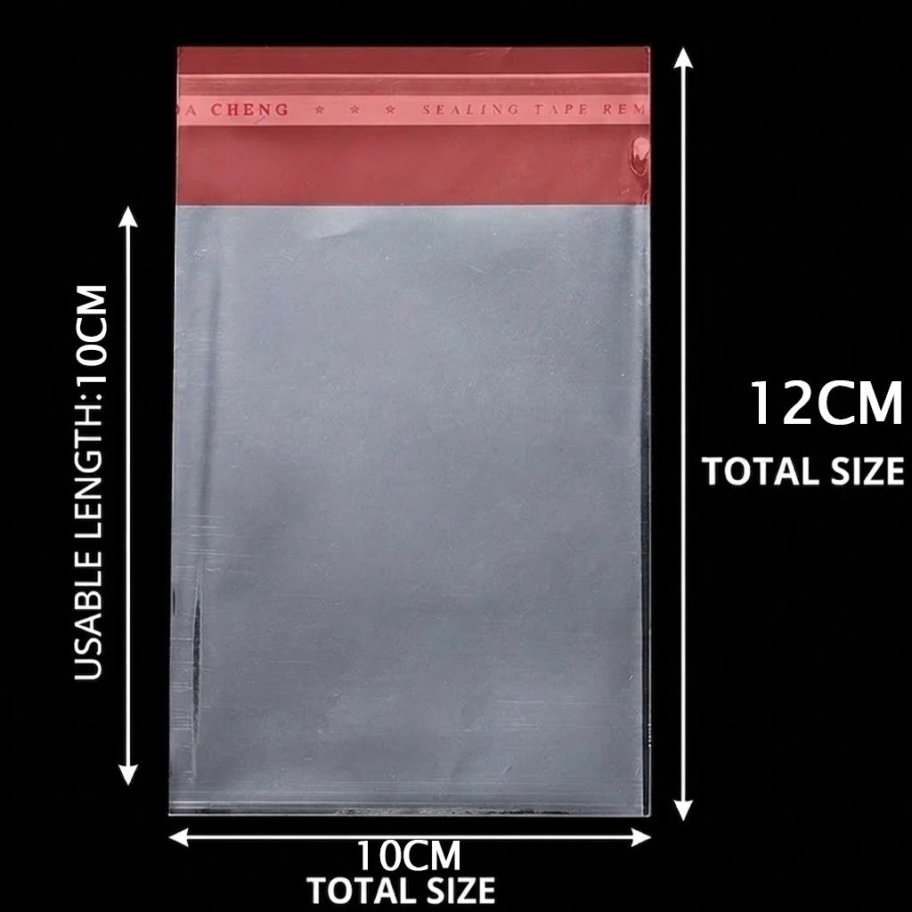 100pcs/lot Transparent Self Adhesive Seal Bags OPP Plastic Cellophane Bags Gifts Bag & Pouch Jewelry Packaging Bags - image…