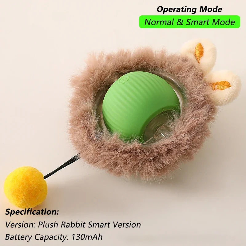 iLMH 1/2 PCS Cat Interactive Ball Toy Automatic Rolling Ball Faux Tail Rechargeable Smart Pet Electric Toy Pet Toy Imitate M…