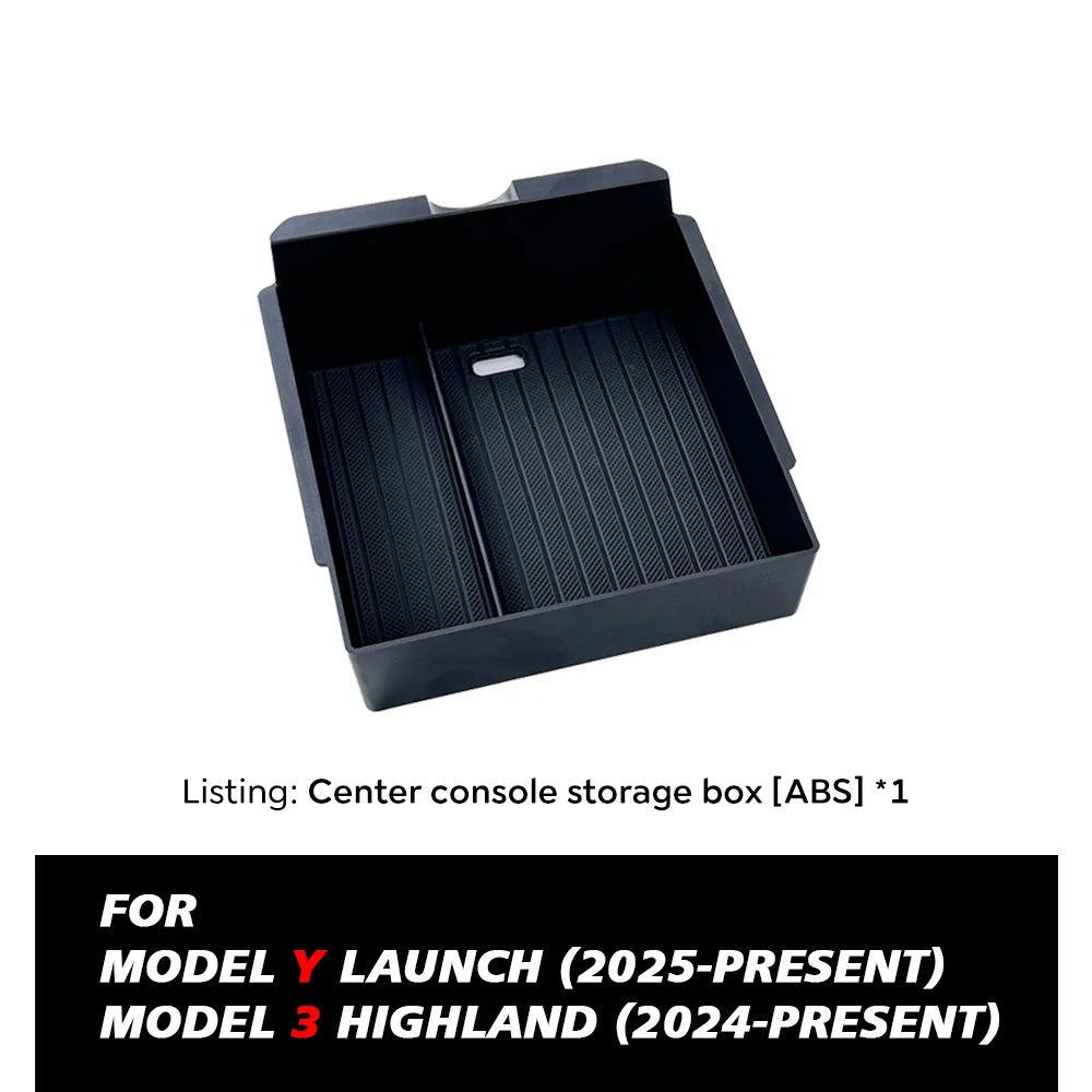 TEKSY 1/2/3/4/6/7/8pcs For Tesla New Model Y 2025 2026 Juniper ABS with Silicone Non-slip Mat Console & Armrest Storage Box…