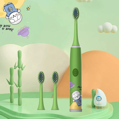 Children's Electric Toothbrush Color Cartoon Space Series Children's Soft Hair Cleaning Brush (Battery Not Included) - image…