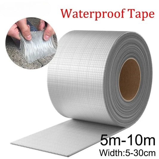Waterproof Tape High Temperature Resistance Aluminum Foil Thicken Butyl Tape Wall Pool Roof Crack Duct Repair Sealed Self Ta…