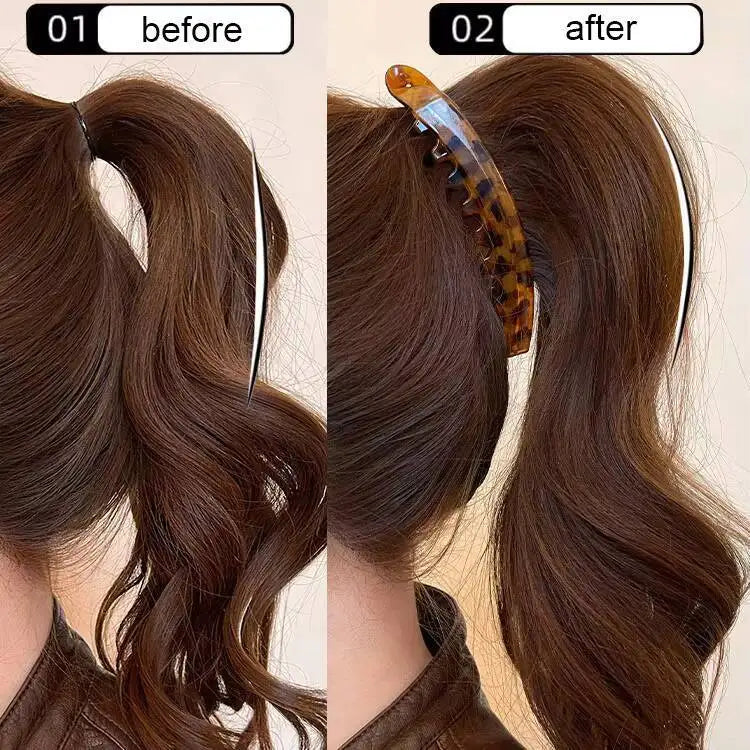 Tortoiseshell Banana Hair Clip Fish Shaped Hairpin For Women Hair Accessories Hairgrips Twist Clamp Ponytail Barrettes Headw…