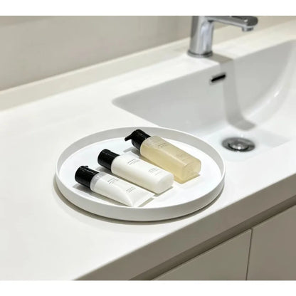 (white) Cabinet Organizer Kitchen Bathroom Cosmetic Turntable Storage Tray Non-Slip Spice Round Rack Plate - image 3