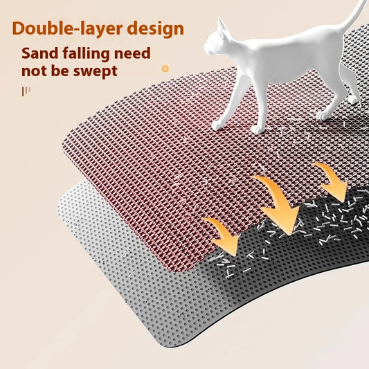 Extra Large Cat Litter Mat Heavy Duty Waterproof 2 Layer Non Slip Washable Pet Floor Protector Litter Box Sand Stopper - ima…