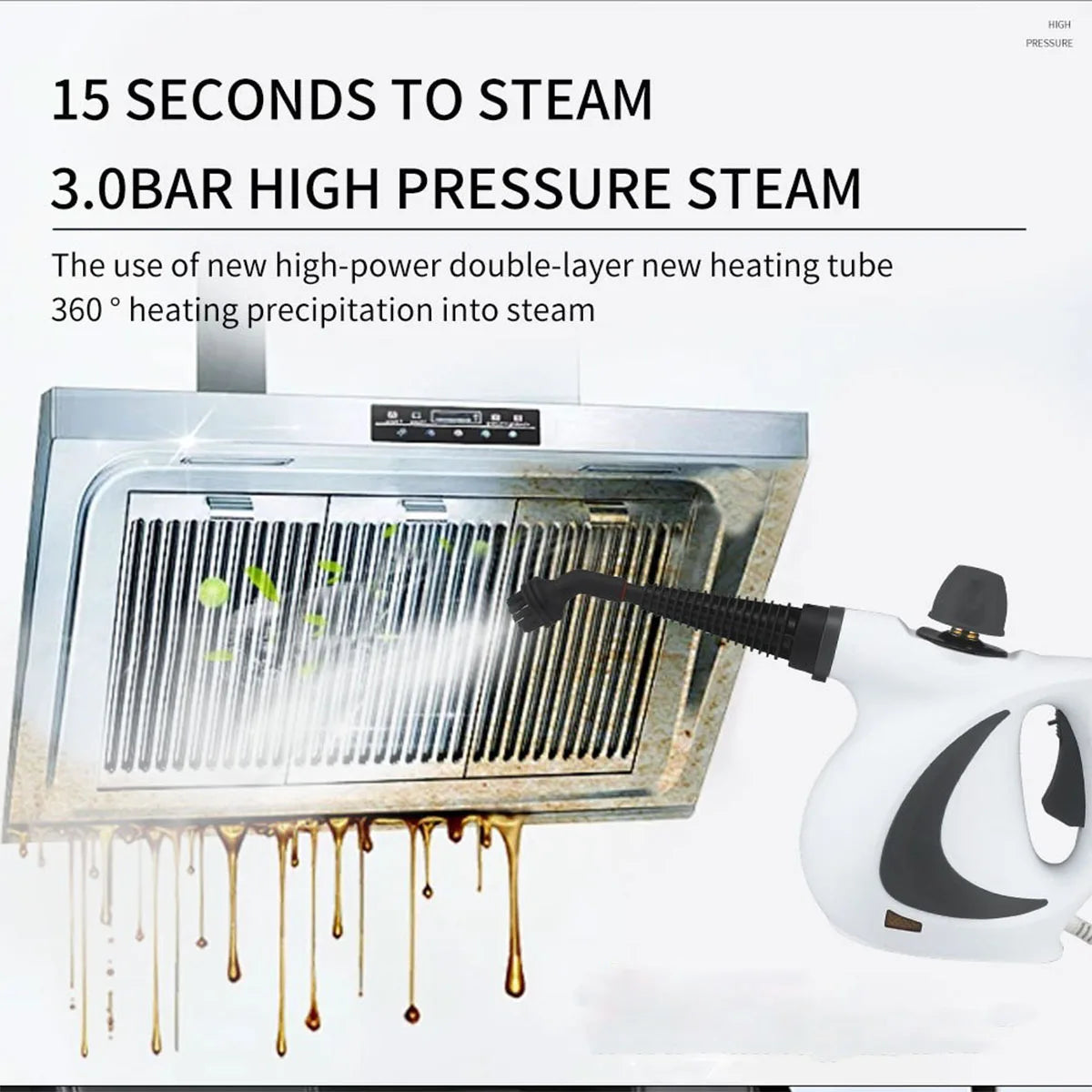 Pressurized Handheld Steam Cleaner for Home - Portable Multi-purpose High Pressure Deep Multi-surface Cleaning Steamer Machi…