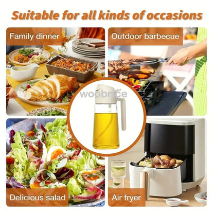 Olive Oil Spray Bottle for Oil Bottle Pouring for Cooking Oil Spices Camping Dispenser with Automatic Lid Spice Shaker - ima…