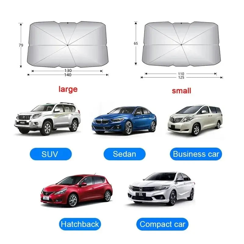 Car Sunshade Umbrella Windshield Folding Front Parasol Umbrella Type Sun Shade for Car Window Summer Sun Protection Accessor…