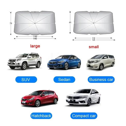 Car Sunshade Umbrella Windshield Folding Front Parasol Umbrella Type Sun Shade for Car Window Summer Sun Protection Accessor…
