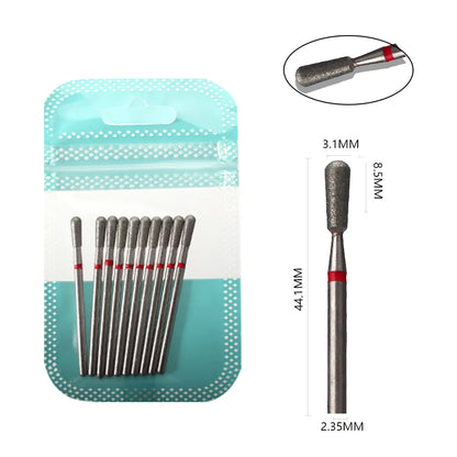 10pcs Diamond Milling Cutter Nail Drill Bits Set For Manicure Accessory Pedicure Eletric Machine Nail Bit Brush Burr Tools -…