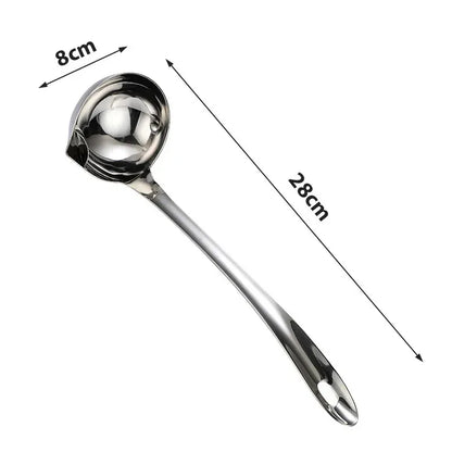 1/2Pcs Stainless Steel Soup Fat Oil Separator Ladles Skimmer Spoon Soup Colander for Kitchen with Heat Insulation Anti-scald…