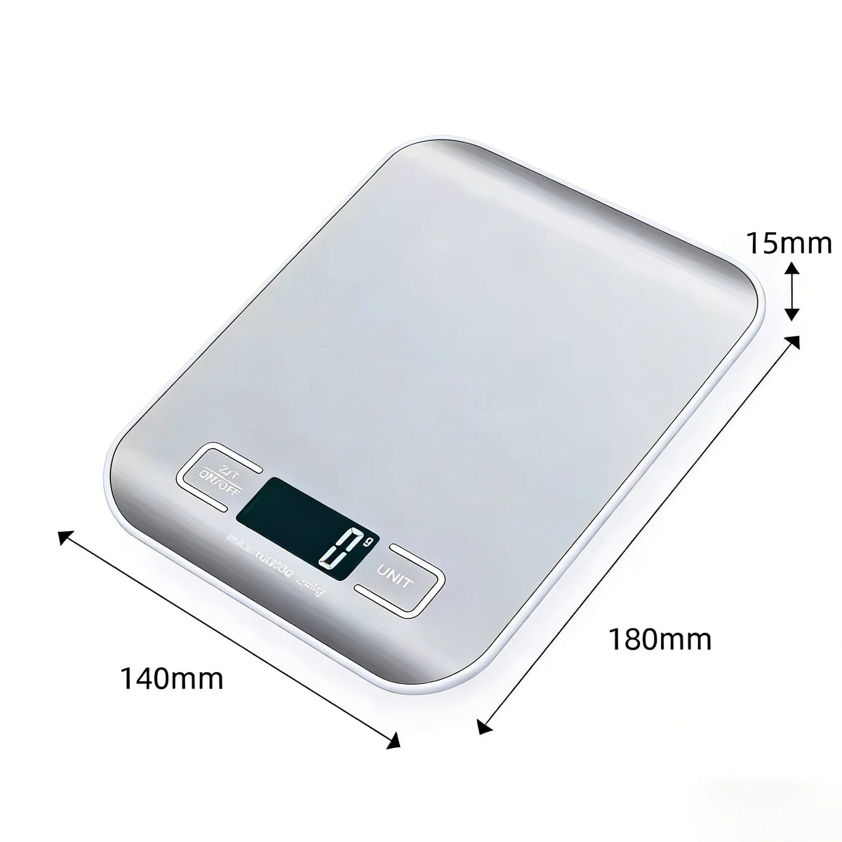 Digital Kitchen Scale 10/5kg-1g LED Display Stainless Steel Panel Electronic Scales for Home Food Snacks Weighing Baking Too…