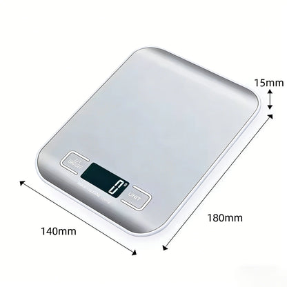 Digital Kitchen Scale 10/5kg-1g LED Display Stainless Steel Panel Electronic Scales for Home Food Snacks Weighing Baking Too…