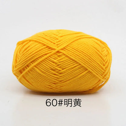 40-50g/Set 4ply Milk Cotton(80%) Knitting Yarn Needlework Dyed Lanas For Crochet Craft Sweater Hat Dolls At Low Price - imag…