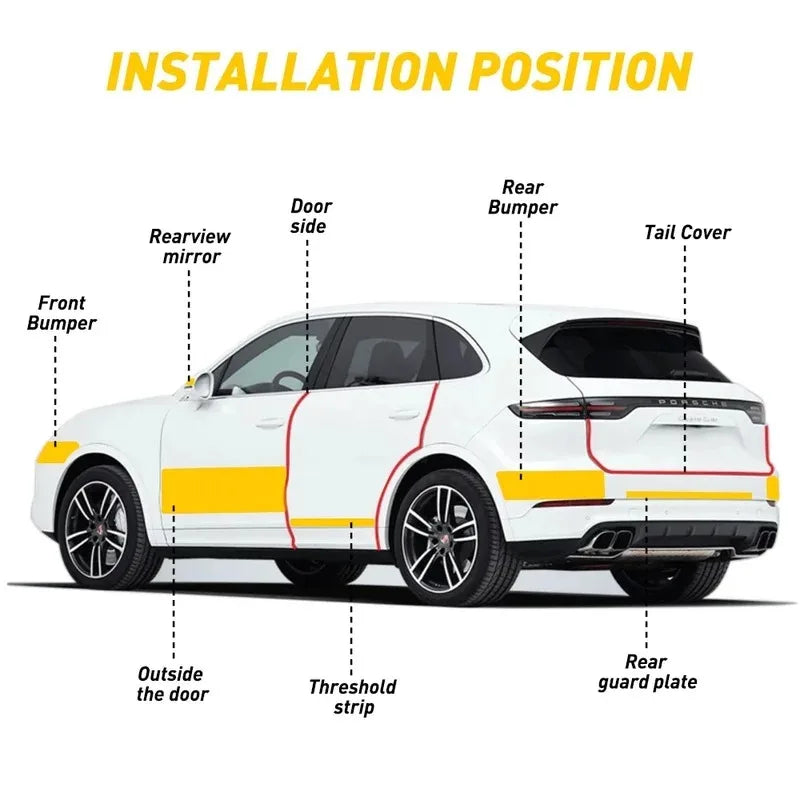 1-5m Nano Carbon Fiber Car Tape Sticker Door Mirror Paste Protector Strip DIY Protection Protective Film Waterproof Adhesive…