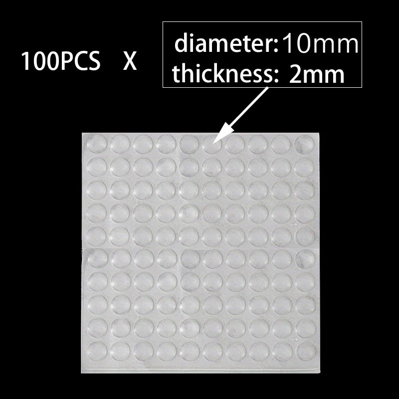 100Pcs Soft Silicone Rubber Anti Slip Bumpers Feet Pads Damper Buffer Cabinet Bumpers Silicone Furniture Pads Drawer Door Pa…