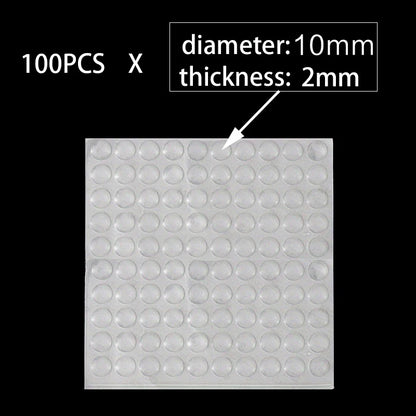100Pcs Soft Silicone Rubber Anti Slip Bumpers Feet Pads Damper Buffer Cabinet Bumpers Silicone Furniture Pads Drawer Door Pa…
