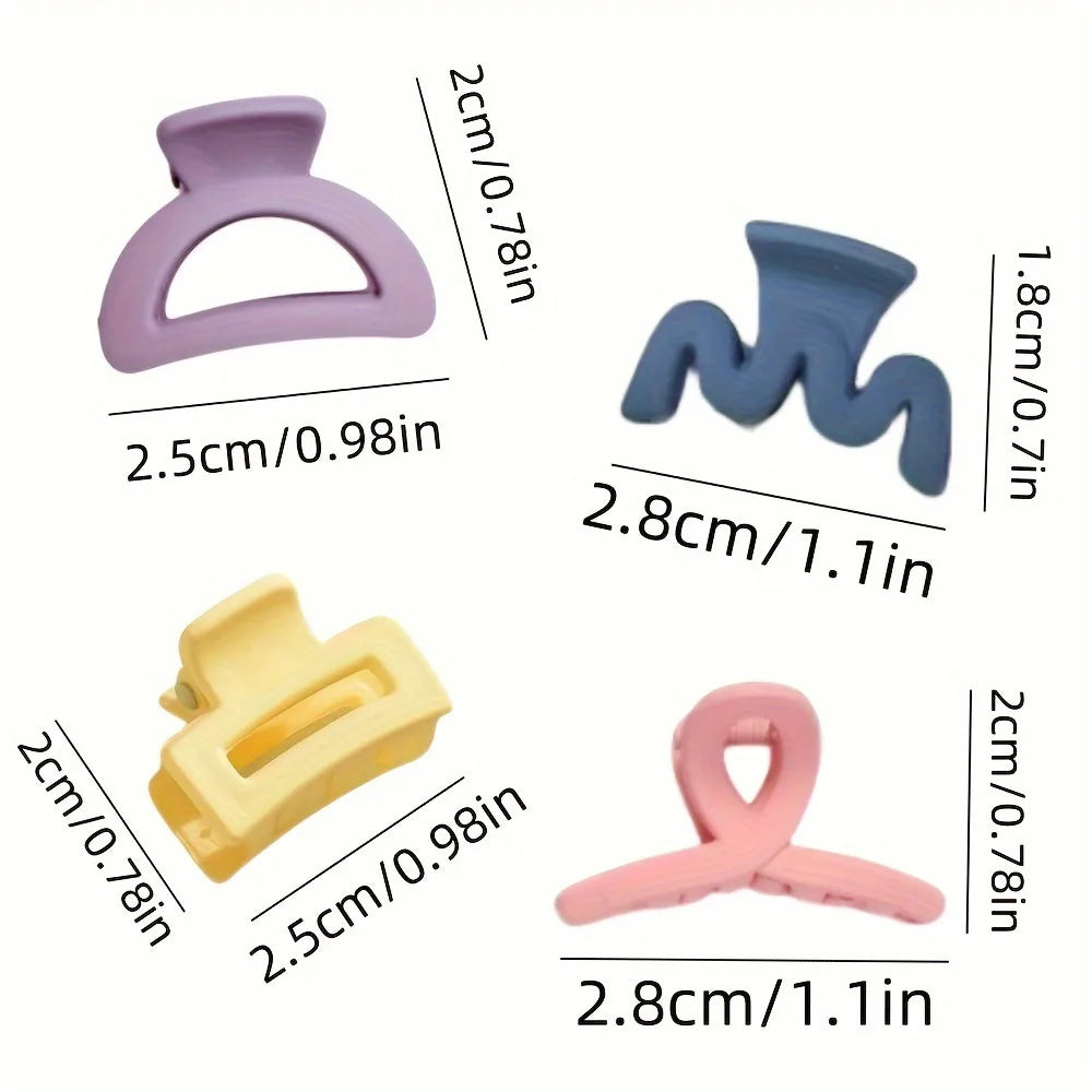 20 Pcs/bag Solid Color Matte Hollow Hair Claw Clip Candy Color Catch Barrettes Stylish Hair Accessories Suitable for Women -…
