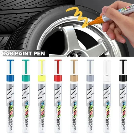 Car Paint Scratches Repair Brush Pen Waterproof Water Paint Marker Pen Car Tire Tread Care Automotive Black White Red Silver…