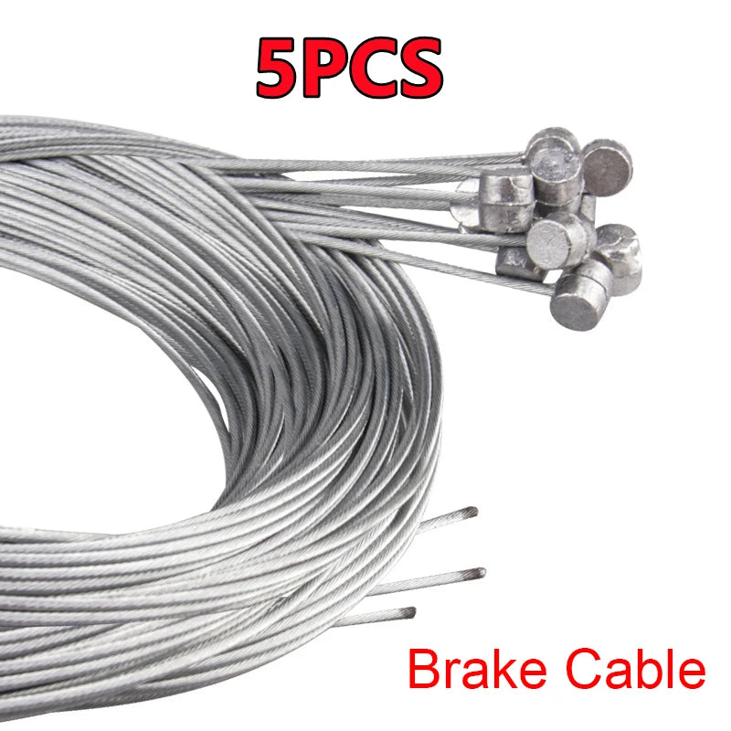 10/5/3/1PC 2M MTB Bicycle Brake Line Bicycle Speed Line Fixed Gear Shifter Gear Brake Cable Set Core Inner Wire MTB Road Bik…