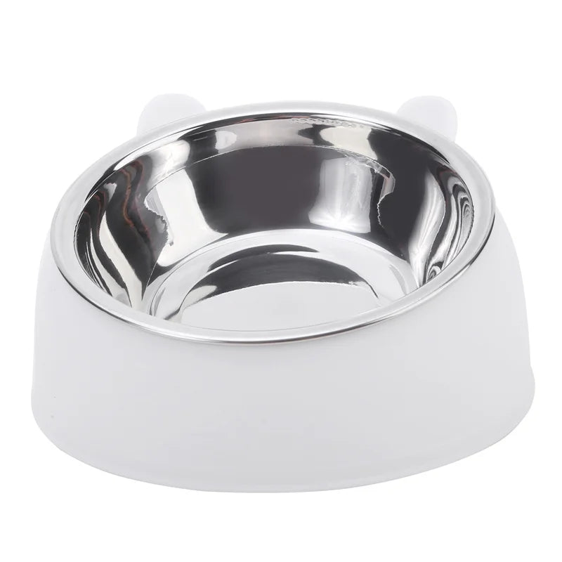 1/2/5pcs Cat Bowl Creative Inclined Kitten Puppy Food Feeding Bowls Stainless Steel Cats Drinking Feeder Pet Dogs Cats Feede…