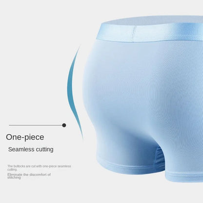 4pcs Boxer Shorts Men's Ice Silk Underwear Male Underpants Breathable Sexy Thin Panties U Convex Lingerie Wholesale Lots L-6…