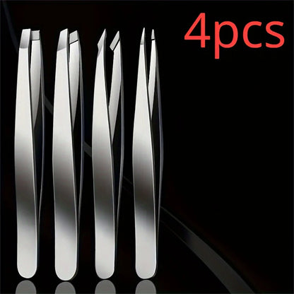 1/4pcs Set Professional Eyebrow Hair Removal Splinter Tweezers Set Perfect For Very Effortless and Relaxed to Remove - image…