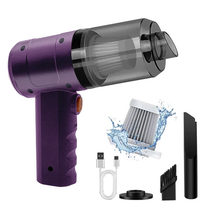 Handheld Vacuum Cordless High Power 15000PA Compressed Air Dust Collector Mini Portable Car Vacuum Cleaner Hairdryer - image…