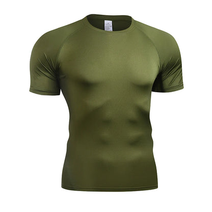 2026 Compression T Shirt Men Summer Sportswear Running T-shirt Elastic Quick Dry Sport Tops Tee Athletic Gym Workout Shirts…