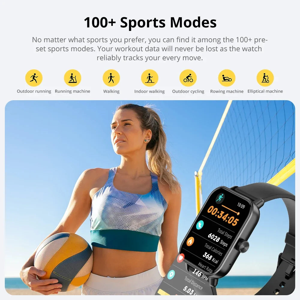COLMI P81 Voice Calling Smart Watch Ultra 1.9 inch Screen 24H Health Monitor 100+ Sports Modes, Bluetooth Smartwatch Men Wom…