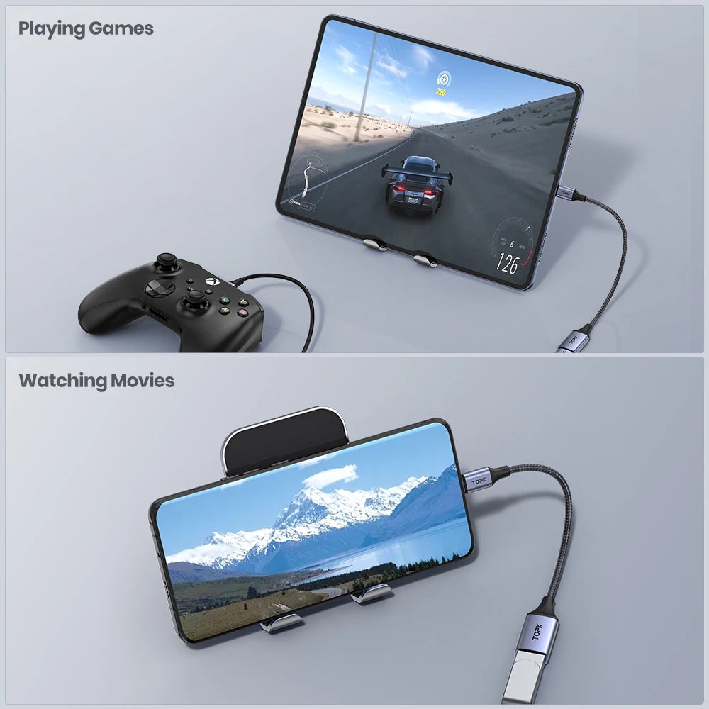 TOPK USB C to USB A Dapter OTG Cable Type C Male to USB 3.0 2.0 Female Cable for MacBook Pro Samsung Type C Adapter - image 4