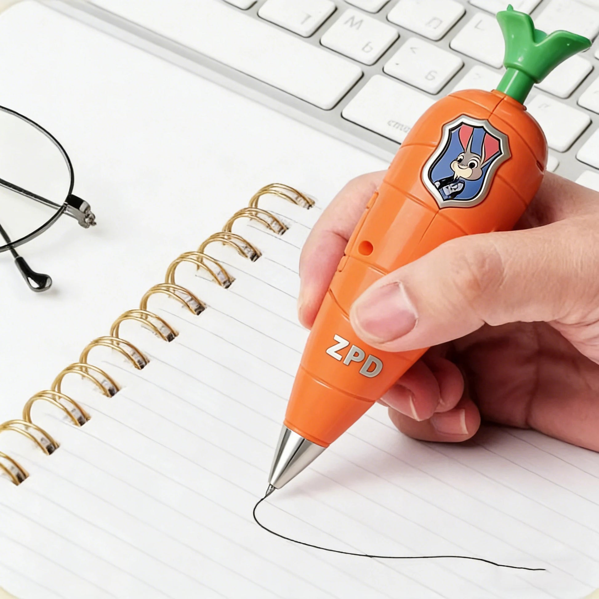 Zootopia 2 Lanyard Carrot Recording Pen | Gary Snake Venom Serum Pen | Bracket 60 Second Recording 2-in-1 Neutral Pen Statio…