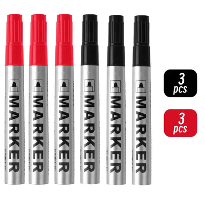 Permanent Paint Marker Pen Waterproof Black Pen for Tyre Oily Markers Quick Drying Signature Pen Stationery Supplies - image…