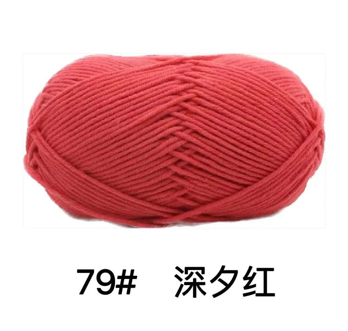 40-50g/Set 4ply Milk Cotton(80%) Knitting Yarn Needlework Dyed Lanas For Crochet Craft Sweater Hat Dolls At Low Price - imag…