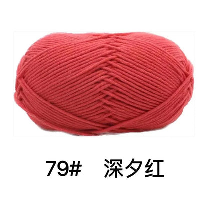 40-50g/Set 4ply Milk Cotton(80%) Knitting Yarn Needlework Dyed Lanas For Crochet Craft Sweater Hat Dolls At Low Price - imag…