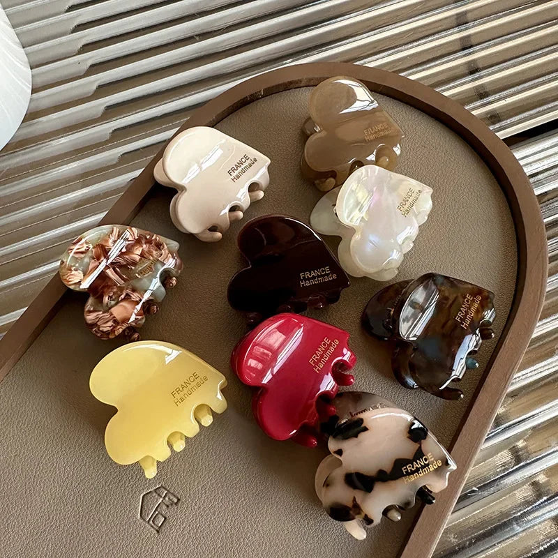 3.5cm Small Hairclaw Acetate Hair Crabs for Girls Cute Heart Shaped Hairclips Women Hair Accessories Hair Pins and Clips - i…