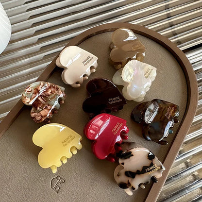3.5cm Small Hairclaw Acetate Hair Crabs for Girls Cute Heart Shaped Hairclips Women Hair Accessories Hair Pins and Clips - i…