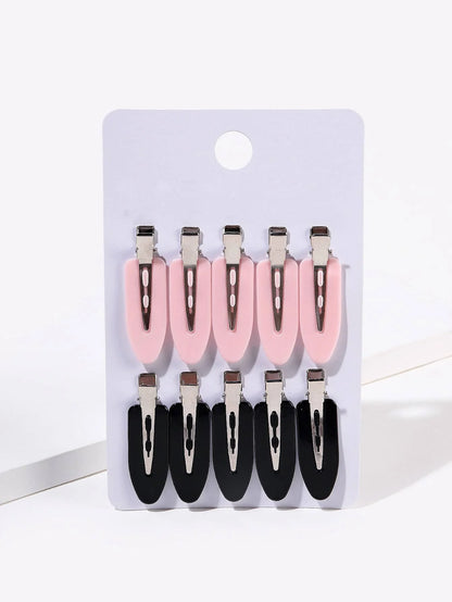 10pcs/set No Bend Seamless Hair Clips Side Bangs Barrette Makeup Washing Face Accessories Women Girls Styling Hairpins - ima…