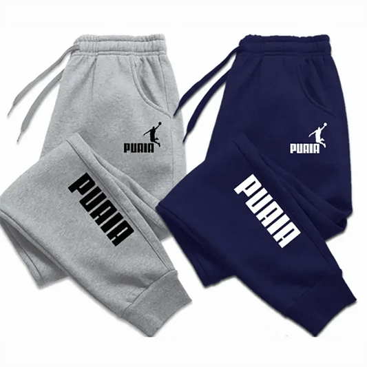 PUAIA Print Men's Pants Autumn/Winter New Sport Jogging Trousers Fitness Loose Fit Clothing Solid Color Outfit Streetwear Pa…