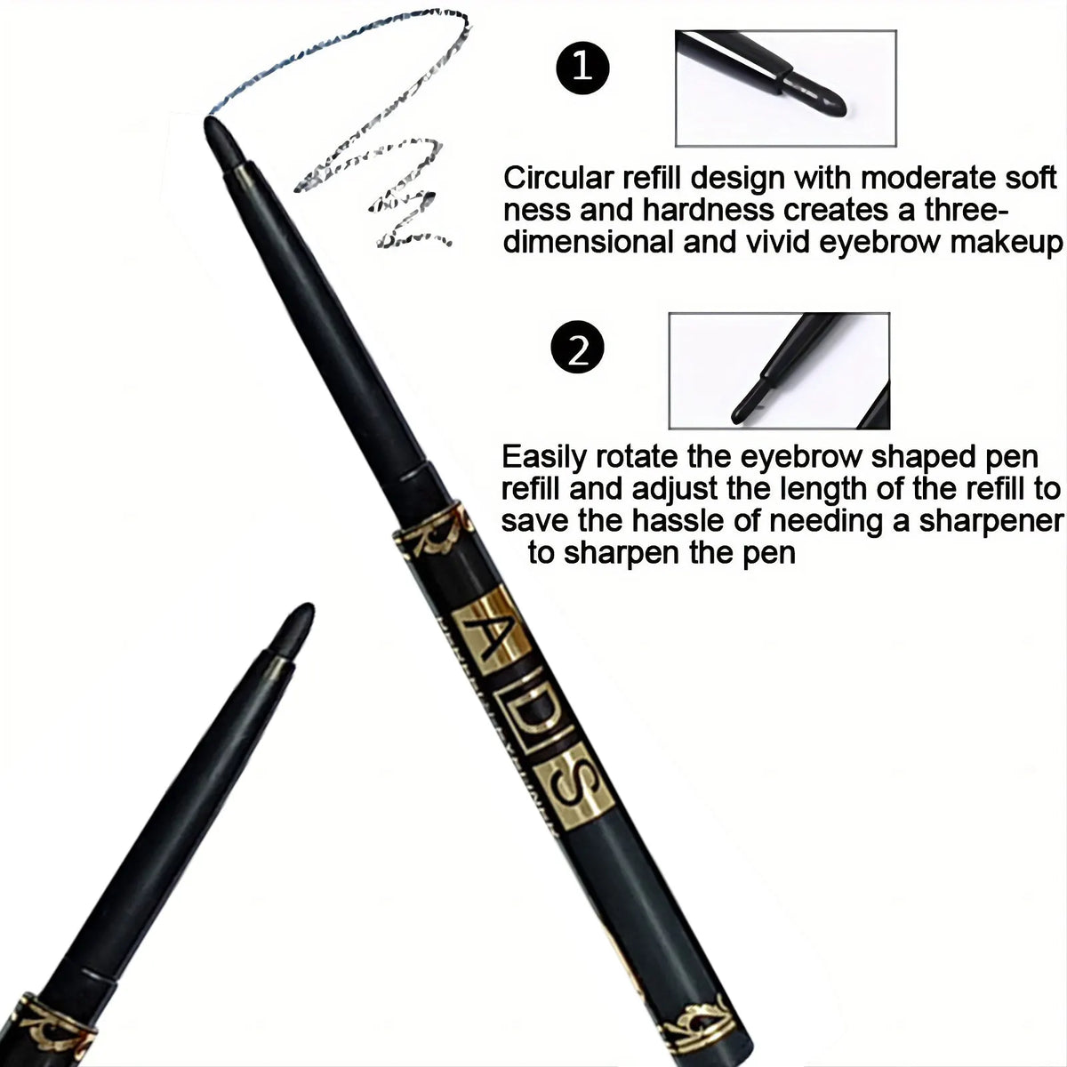3PCS/9PCS Long-Lasting Waterproof Black Eyeliner Pencil -Smudge-Proof Sweat-Resistant for Bold Eye Makeup, ldeal Gift - imag…