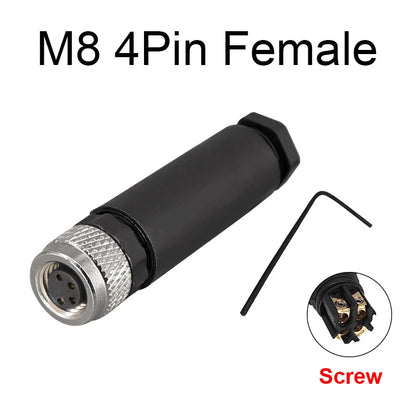 M8 Sensor Connector Waterproof Male&Female Plug Straight Angle Screw Threaded Coupling 3Pin 4Pin - image 8