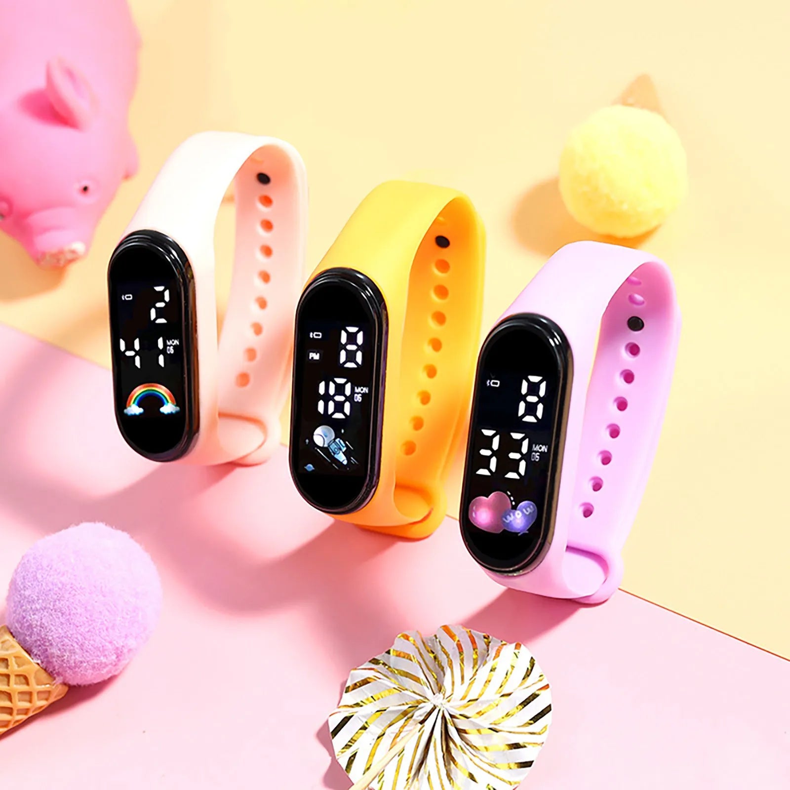 Kawaii Smart Watch For Kids Fashion Outdoor Waterproof Sports Kids' Watches Boy Girls Digital Watches Silicone montre enfant…