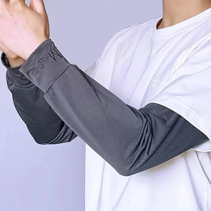 Cooling Arm Sleeves Breathable Sun Protection Ice Slik Sleeves Summer Outdoor Sports Driving Cycling Sleeves Men Loose Arm -…