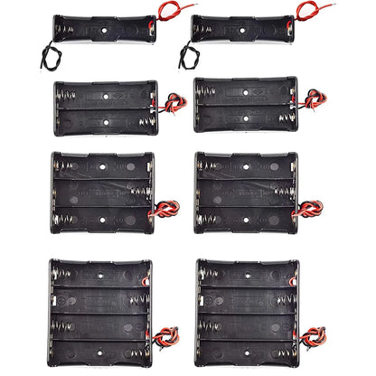 3pcs 18650 Battery Holder Box 1 Slot 3.7V Battery Storage Case 1/2/3/4 Cell Plastic Container with Connect Black Red Wires -…
