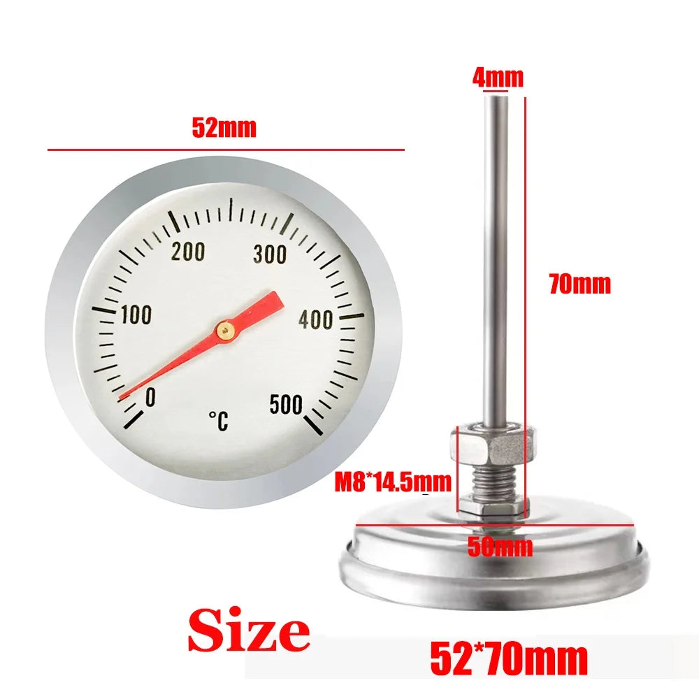 0-500 Celsius 52mm Diameter Instant Read Oven Thermometer Kitchen Home Baking Household Cooking Temp Gauge BBQ Smoker Grill…
